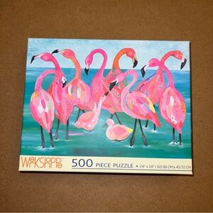 Werkshoppe Flamingo Beach 500 Piece Jigsaw Puzzle